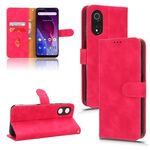 Per CUBOT P60 Custodia per cellulare in pelle con vibrazione magnetica Skin Feel (rosa rossa)