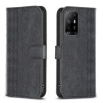 Per OPPO A94 5G / F19 Pro+ 5G Custodia in pelle goffrata scozzese (nera)