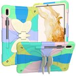 Per Samsung Galaxy Tab S8+ / S7+ Butterfly Kickstand Custodia per tablet robusta e resistente (verde colorato)