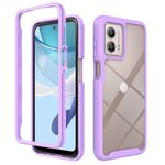 Per Motorola Moto G53 Custodia per PC trasparente antiurto tinta unita con cielo stellato in TPU (viola)