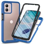 Per Motorola Moto G53 Starry Sky Full Body Hybrid Custodia per telefono antiurto con pellicola in PET (blu reale)