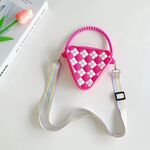 Mini borsa a tracolla portatile in silicone a forma di diamante (rosa rossa)