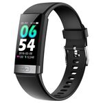 TK31 Smart Watch con schermo a colori da 1,14 pollici, supporto frequenza cardiaca / pressione sanguigna / ossigeno nel sangue / monitoraggio della glicemia (nero)