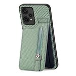 Per OnePlus Nord CE 2 Lite Custodia per cellulare con cerniera verticale in fibra di carbonio (verde)