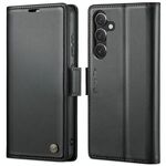 Per Samsung Galaxy S24 CaseMe 023 Custodia per telefono in pelle antifurto con fibbia a farfalla Litchi Texture RFID (nero)