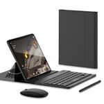 Custodia in pelle per tastiera Bluetooth con regolazione dell'ingranaggio GKK Google Pixel Fold con penna (nero)