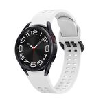 Per Samsung Galaxy Watch 6 cinturino in silicone tinta unita con foro a doppia fila (bianco)