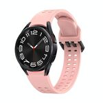 Per Samsung Galaxy Watch 6 cinturino in silicone tinta unita con foro a doppia fila (rosa)