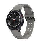 Per Samsung Galaxy Watch 6 cinturino in silicone tinta unita con foro a doppia fila (grigio)