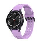Per Samsung Galaxy Watch 6 cinturino in silicone tinta unita con foro a doppia fila (viola)