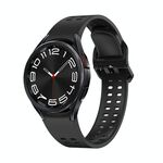 Per Samsung Galaxy Watch 6 cinturino in silicone tinta unita con foro a doppia fila (nero)