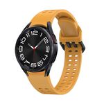 Per Samsung Galaxy Watch 6 Cinturino in silicone tinta unita con foro a doppia fila (giallo)