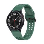 Per Samsung Galaxy Watch 6 cinturino in silicone tinta unita con foro a doppia fila (verde militare)