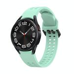 Per Samsung Galaxy Watch 6 cinturino in silicone tinta unita con foro a doppia fila (verde chiaro)