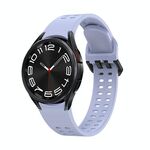 Per Samsung Galaxy Watch 6 cinturino in silicone tinta unita con foro a doppia fila (viola chiaro)
