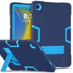 Custodia per tablet PC in silicone a colori a contrasto per Samsung Galaxy Tab A9+ con supporto (blu navy + blu)
