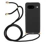 Per Google Pixel 8 Materiale in paglia di grano + Custodia protettiva in TPU con cordino (nero)