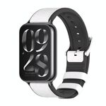 Per cinturino in pelle TPU Xiaomi Mi Band 8 Pro Mijobs (bianco nero)