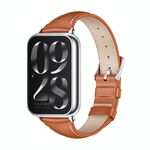 Per Xiaomi Mi Band 8 Pro Mijobs cinturino sottile in vera pelle (arancione argento)