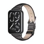 Per Xiaomi Mi Band 8 Pro Mijobs cinturino sottile in vera pelle (nero)