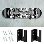 1 paio YX028-1 Supporto per display da parete per skateboard (nero)