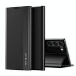 Per Samsung Galaxy S24+ 5G Custodia per telefono in pelle ad adsorbimento elettrolitico laterale (nero grafite)