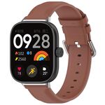 Per cinturino in pelle Xiaomi Mi Band 8 Pro con coda tonda e strato superiore (marrone)