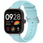 Per cinturino in pelle Xiaomi Mi Band 8 Pro con coda tonda e strato superiore (azzurro)