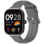 Per cinturino in pelle Xiaomi Mi Band 8 Pro con coda tonda e strato superiore (grigio)
