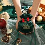 Borsa regalo di Natale Borsa per caramelle in velluto della vigilia di Natale, colore: stile verde scuro 1