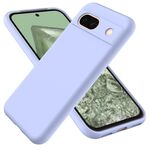 Custodia per telefono antiurto in silicone liquido di colore puro per Google Pixel 8a (viola)