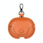 Custodia protettiva per auricolari in pelle Huawei FreeClip Business con gancio (marrone chiaro)