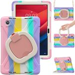 Per Lenovo Tab M11 /Xiaomi Pad 11 2024 Custodia tablet PC ibrida in silicone con supporto e tracolla (colorato rosa)