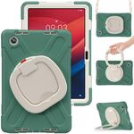 Per Lenovo Tab M11 /Xiaomi Pad 11 2024 Custodia tablet PC ibrida in silicone con supporto e tracolla (verde smeraldo)