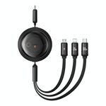 Baseus CB000084 Core Series 100W 480Mbps USB-C / Type-C a USB-C / Type-C + 8 Pin + Cavo dati di ricarica rapida telescopico Micro USB (Nero)