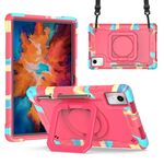 Per Lenovo Tab M11/Xiaoxin Pad 11 2024 Maniglia Robot Custodia per tablet PC ibrida in silicone (Camouflage Rose Red)
