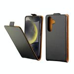 Custodia in pelle con chiusura verticale per Samsung Galaxy S24 5G con slot per schede (nera)