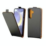 Custodia in pelle con chiusura verticale per Samsung Galaxy S24+ 5G con slot per schede (nera)