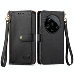 Per Xiaomi 14 Ultra Love Custodia in pelle con cordino con cerniera (nera)