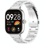 Per cinturino in metallo in acciaio inossidabile con tre perline per Redmi Watch 4 (argento)