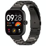 Per Redmi Watch 4 cinturino in metallo in acciaio inossidabile con tre perline (nero)