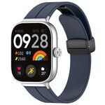 Per cinturino in silicone con fibbia magnetica pieghevole Redmi Watch 4 scanalature (blu scuro)