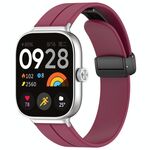 Per cinturino in silicone con fibbia magnetica pieghevole Xiaomi Mi Band 8 Pro (vino rosso)