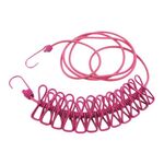 Stendibiancheria antivento retrattile da viaggio all'aperto con 12 clip (rosa)