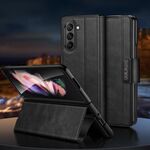 Per Samsung Ga6axy Z Fold6 SULADA Custodia per telefono in pelle con chiusura magnetica all-inclusive (nera)