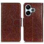 Per Xiaomi Redmi 13 4G Custodia per cellulare in pelle con texture nappa orizzontale (marrone)