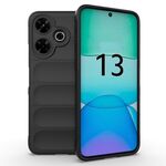 Per Xiaomi Redmi 13 4G Global Magic Shield TPU + custodia per telefono in flanella (nera)