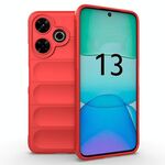 Per Xiaomi Redmi 13 4G Global Magic Shield TPU + custodia per telefono in flanella (rossa)