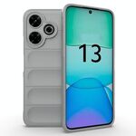 Per Xiaomi Redmi 13 4G Global Magic Shield TPU + custodia per telefono in flanella (grigio)