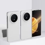 Custodia per telefono in PC ultra sottile con effetto pelle per Honor Magic V3 (bianca)